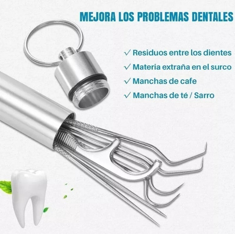 Kit De Limpieza Dental Palillo De Acero
