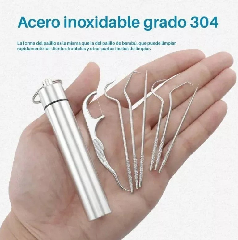 Kit De Limpieza Dental Palillo De Acero