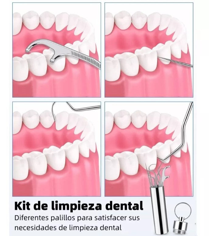 Kit De Limpieza Dental Palillo De Acero