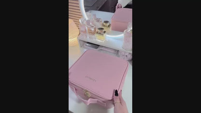 Bolsa de maquillaje con espejo y luz led